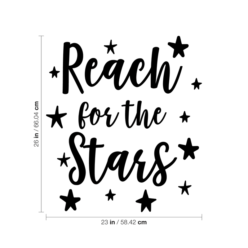 Vinyl Wall Art Decal - Reach for The Stars - 26" x 23" - Inspirational Little Kids Toddlers Nursery Playroom Bedroom Home Apartment Daycare Classroom Positive Quote Sticker Stencil Adhesive Decals 4