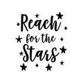 Vinyl Wall Art Decal - Reach for The Stars - 26" x 23" - Inspirational Little Kids Toddlers Nursery Playroom Bedroom Home Apartment Daycare Classroom Positive Quote Sticker Stencil Adhesive Decals 1