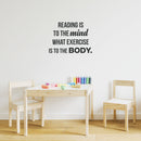 Vinyl Wall Art Decal - Reading Is To The Mind What Exercise Is To The Body - Reading Bookworm Motivational Home Living Room Bedroom Office Sticker Decor - Modern Peel And Stick Wall Decals 2