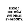 Vinyl Wall Art Decal - Reading Is To The Mind What Exercise Is To The Body - Reading Bookworm Motivational Home Living Room Bedroom Office Sticker Decor - Modern Peel And Stick Wall Decals 1