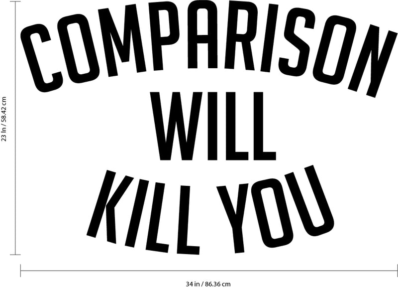 Vinyl Wall Art Decal - Comparison Will Kill You - 23" x 34" - Positive Business Workplace Bedroom Decoration - Motivational Wall Home Office Apartment Decor Sticker Adherent 4