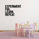 Vinyl Wall Art Decal - Experiment Fail Learn Repeat - 23" x 34" - Positive Business Workplace Bedroom Gym Decoration - Motivational Wall Home Office Fitness Apartment Decor Sticker Adherent 3