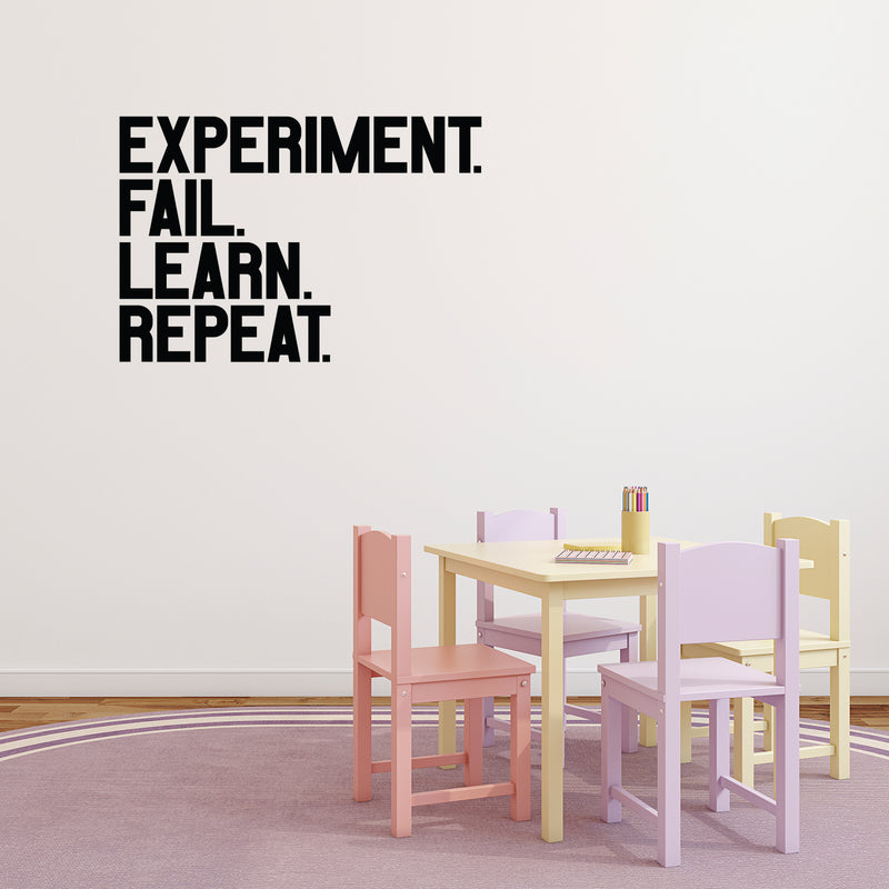 Vinyl Wall Art Decal - Experiment Fail Learn Repeat - 23" x 34" - Positive Business Workplace Bedroom Gym Decoration - Motivational Wall Home Office Fitness Apartment Decor Sticker Adherent 3