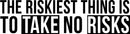 Vinyl Wall Art Decal - The Riskiest Thing is to Take No Risks - 10.5" x 40" - Positive Business Workplace Bedroom Decoration - Motivational Wall Home Office Apartment Decor Sticker 1