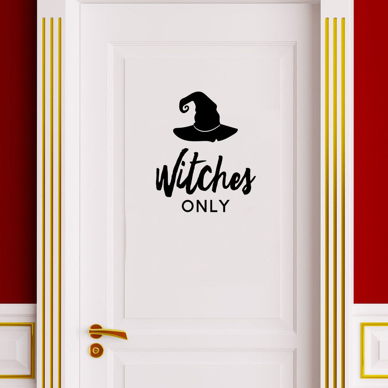 Vinyl Wall Art Decal - Witches Only - 14" x 12" - Fun Spooky Halloween Season Decoration Sticker - Kids Teens Adults Indoor Outdoor Wall Door Window Living Room Office Decor 2