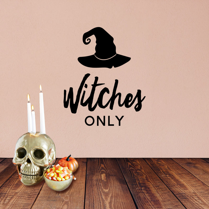 Vinyl Wall Art Decal - Witches Only - 14" x 12" - Fun Spooky Halloween Season Decoration Sticker - Kids Teens Adults Indoor Outdoor Wall Door Window Living Room Office Decor 3