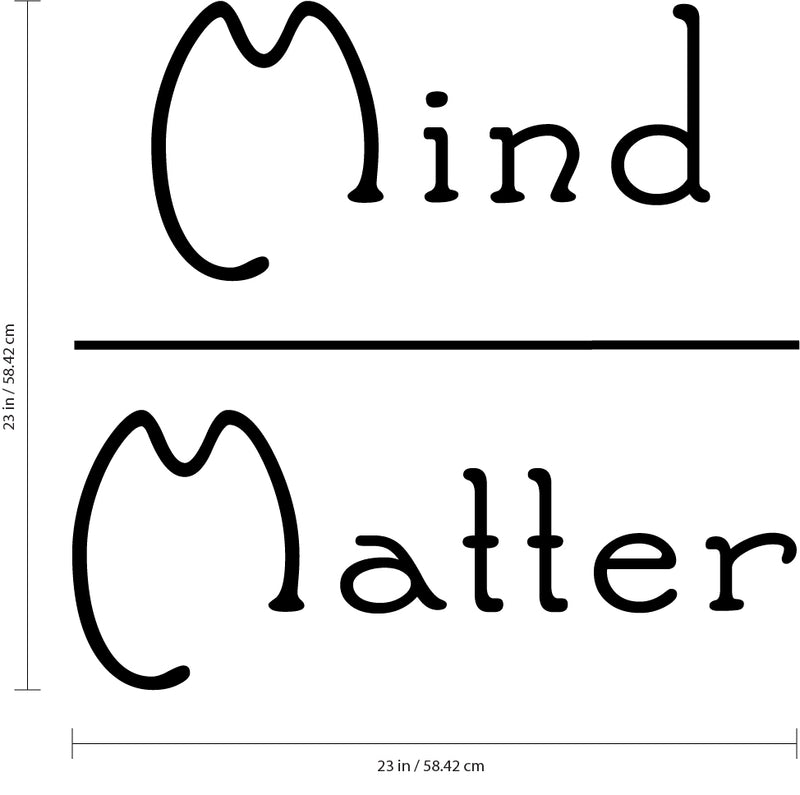 Vinyl Wall Art Decal - Mind Over Matter - 23" x 23" - Positive Bedroom Living Room Home Decoration - Motivational Wall Home Apartment Decor Sticker (23" x 23"; Black) 2
