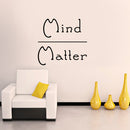 Vinyl Wall Art Decal - Mind Over Matter - Positive Bedroom Living Room Home Decoration - Motivational Wall Home Apartment Decor Sticker (23" x 23"; Black) 2