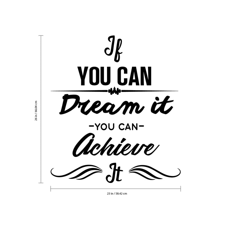 Vinyl Wall Art Decal - If You Can Dream It You Can Achieve It - 26" x 23" - Positive Bedroom Office Living Room Workplace Decoration - Motivational Wall Home Apartment Decor Sticker 4