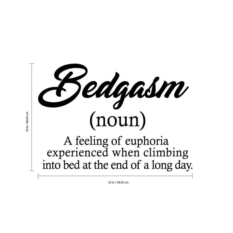 Vinyl Wall Art Decal - Bedgasm - Fun Inspirational Home Apartment Indoor Bedroom Decoration - Witty Appreciation Wall Household Dorm Room Decor Sticker Adherent 4
