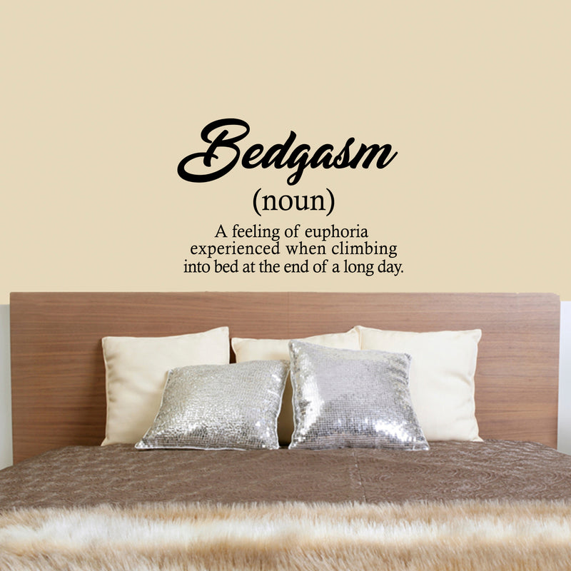 Vinyl Wall Art Decal - Bedgasm - Fun Inspirational Home Apartment Indoor Bedroom Decoration - Witty Appreciation Wall Household Dorm Room Decor Sticker Adherent 2