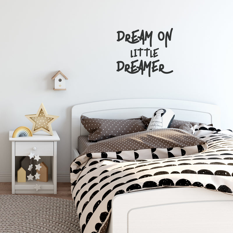 Vinyl Wall Art Decal - Dream On Little Dreamer - Inspiring Children's Quotes For Home Bedroom Wall Decor - Inspiring Little Kids Nursery Playroom Daycare Sticker Decals 3