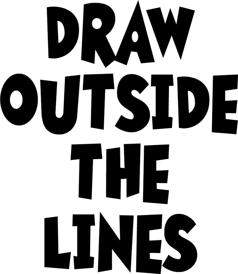 Vinyl Wall Art Decal - Draw Outside The Lines - 23" x 20" - Inspiring Children’s Quotes for Home Bedroom Play Time Wall Decor - Motivational Little Kids Nursery Playroom Daycare Sticker Decals 4