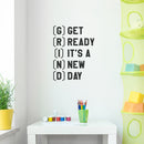 Vinyl Wall Art Decal - Grind Get Ready It’s A New Day - 31" x 23" - Inspiring Home Living Room Bedroom Gym and Fitness Decor - Peel and Stick Apartment Work Office Adhesive Decals 2