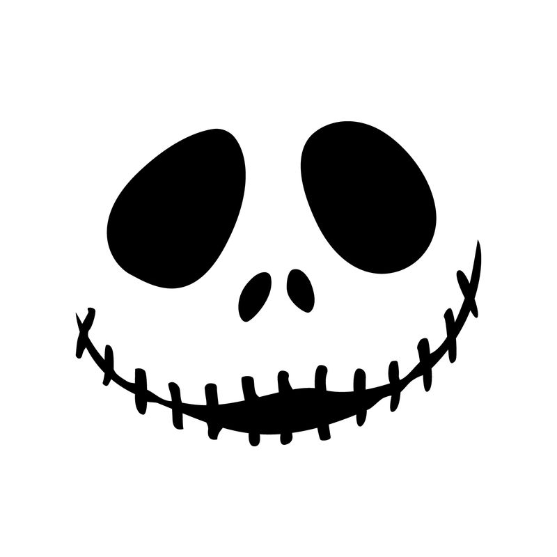 Vinyl Wall Art Decal - Jack Skellington Inspired Face - 17" x 22" - Fun Halloween Seasonal Decoration Sticker - Nightmare Before Christmas Indoor Outdoor Wall Door Window Living Room Office Decor 1