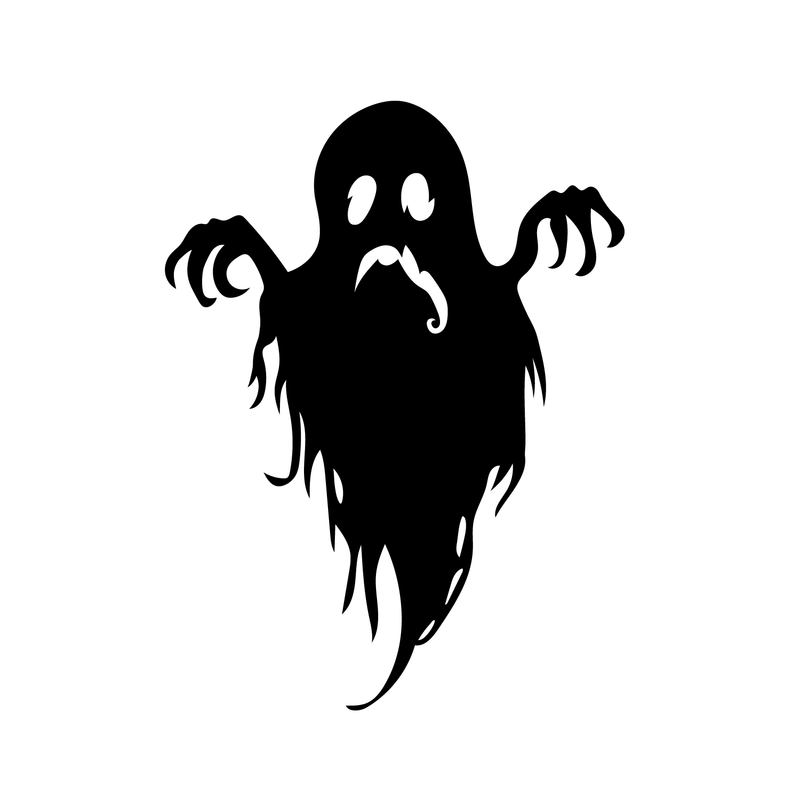 Vinyl Wall Art Decal - Sad Ghost - 27" x 20" - Fun Spooky Halloween Seasonal Movie Props Sticker - Kids Teens Adults Indoor Outdoor Wall Door Window Living Room Office Decor (27" x 20"; Black) 1