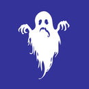 Vinyl Wall Art Decal - Sad Ghost - 27" x 20" - Fun Spooky Halloween Seasonal Movie Props Sticker - Kids Teens Adults Indoor Outdoor Wall Door Window Living Room Office Decor (27" x 20"; White) 2