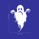 Vinyl Wall Art Decal - Sad Ghost - 27" x 20" - Fun Spooky Halloween Seasonal Movie Props Sticker - Kids Teens Adults Indoor Outdoor Wall Door Window Living Room Office Decor (27" x 20"; White) 4