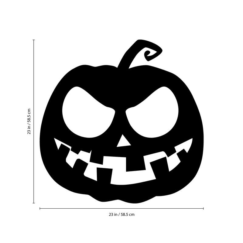 Vinyl Wall Art Decal - Scary Pumpkin - Fun Spooky Halloween Seasonal Decoration Sticker - Fall Season Indoor Outdoor Wall Door Window Living Room Office Decor (23" x 23"; Black) 4