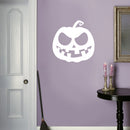 Vinyl Wall Art Decal - Scary Pumpkin - 23" x 23" - Fun Spooky Halloween Seasonal Decoration Sticker - Fall Season Indoor Outdoor Wall Door Window Living Room Office Decor (23" x 23"; White) 2