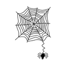 Vinyl Wall Art Decal - Spider and Spiderweb - 28" x 19" - Fun Spooky Halloween Seasonal Decoration Sticker - Cute Indoor Outdoor Wall Door Window Living Room Office Decor 1