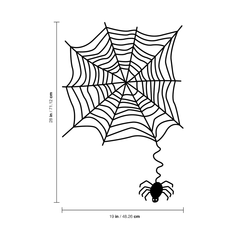 Vinyl Wall Art Decal - Spider and Spiderweb - 28" x 19" - Fun Spooky Halloween Seasonal Decoration Sticker - Cute Indoor Outdoor Wall Door Window Living Room Office Decor 4