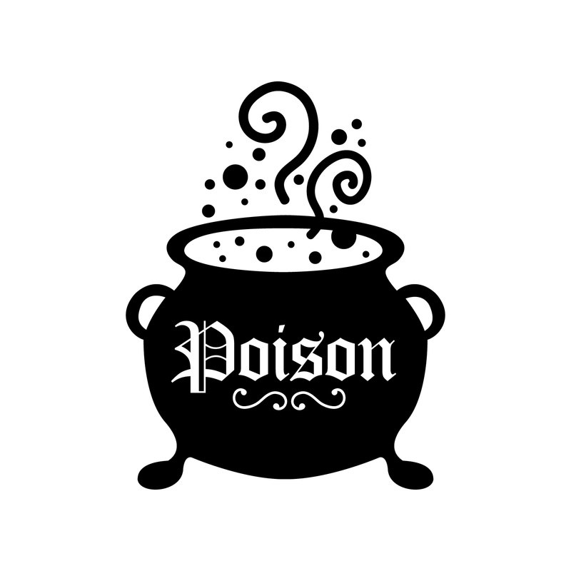 Vinyl Wall Art Decal - Poison Cauldron - Fun Spooky Halloween Seasonal Decoration Sticker - Cute Teens Adults Indoor Outdoor Wall Door Window Living Room Office Decor 1