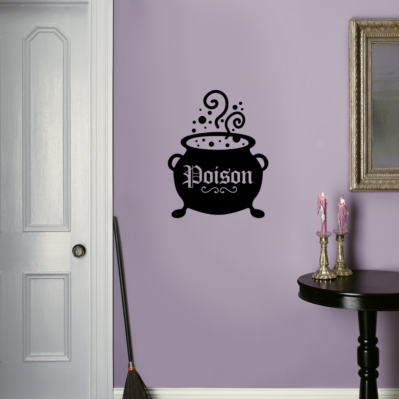 Vinyl Wall Art Decal - Poison Pot - 28" x 22" - Fun Spooky Halloween Seasonal Decoration Sticker - Cute Teens Adults Indoor Outdoor Wall Door Window Living Room Office Decor 3