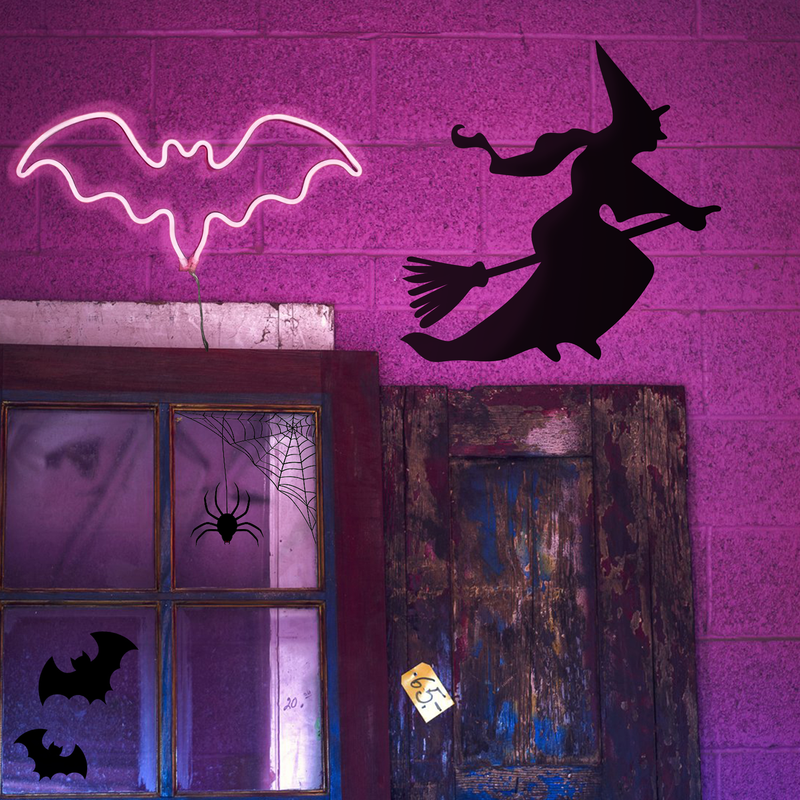 Vinyl Wall Art Decal - Flying Witch - 22.5" x 22.5" - Fun Spooky Halloween Seasonal Decoration Sticker - Teens Adults Indoor Outdoor Wall Door Window Living Room Office Decor 2