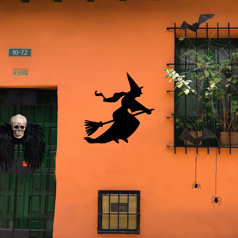 Vinyl Wall Art Decal - Flying Witch - 22.5" x 22.5" - Fun Spooky Halloween Seasonal Decoration Sticker - Teens Adults Indoor Outdoor Wall Door Window Living Room Office Decor 3