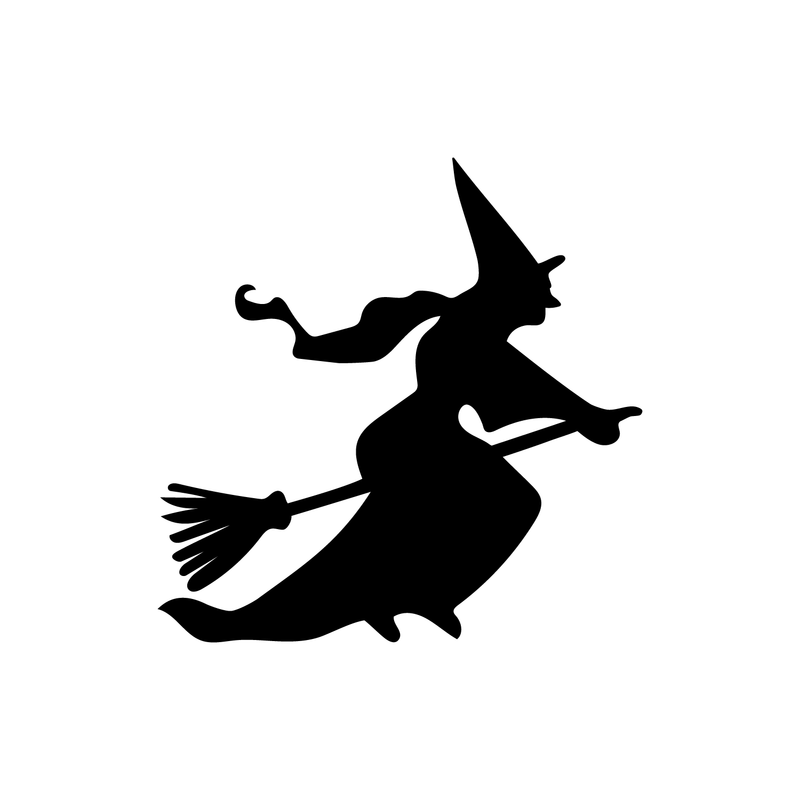 Vinyl Wall Art Decal - Flying Witch - 22.5" x 22.5" - Fun Spooky Halloween Seasonal Decoration Sticker - Teens Adults Indoor Outdoor Wall Door Window Living Room Office Decor 1