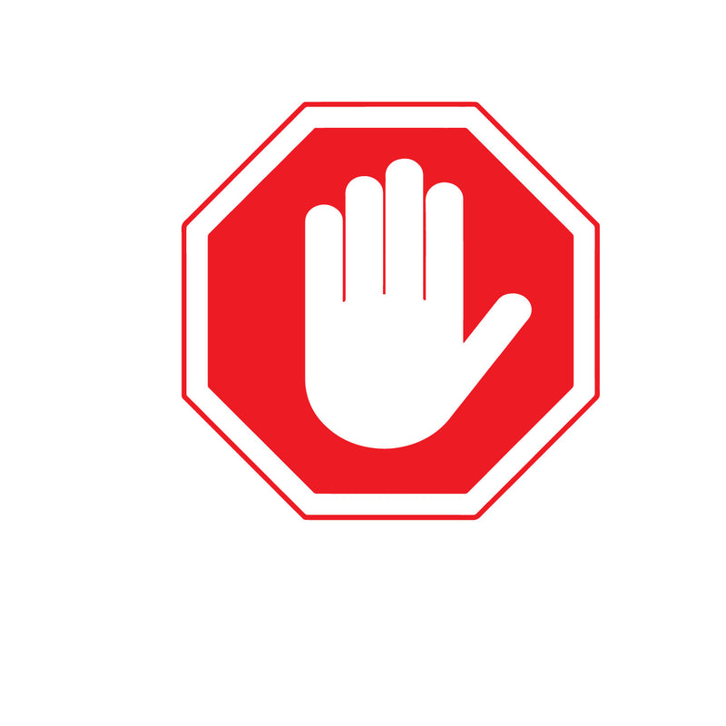 Vinyl Wall Art Decal - Stop Hand Sign - 12" x 12" - Decals for Home Workplace Off Limits Removable Sticker - Do Not Enter Decor for Business Kitchen Door Window Bedroom Dorm Room 1
