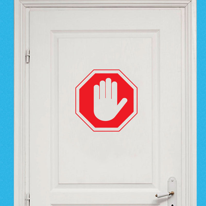 Vinyl Wall Art Decal - Stop Hand Sign - Decals For Home Workplace Off Limits Removable Sticker - Do Not Enter Decor For Business Kitchen Door Window Bedroom Dorm Room 4