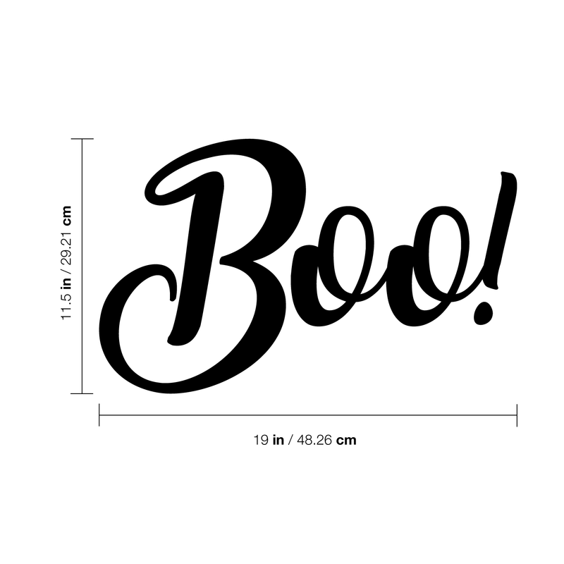 Vinyl Wall Art Decal - Boo - 11.5" x 19" - Fun Brush Lettering Halloween Seasonal Decoration Sticker - Teens Adults Indoor Outdoor Wall Door Window Living Room Office Decor (11.5" x 19"; Black) 3