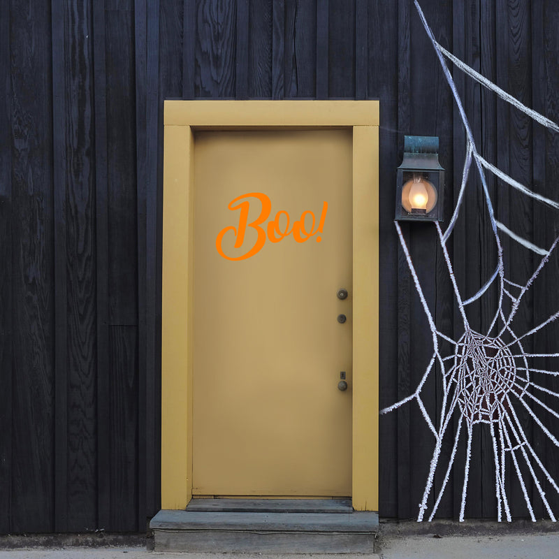 Vinyl Wall Art Decal - Boo - 11.5" x 19" - Fun Brush Lettering Halloween Seasonal Decoration Sticker - Teens Adults Indoor Outdoor Wall Door Window Living Room Office Decor (11.5" x 19"; Orange) 2