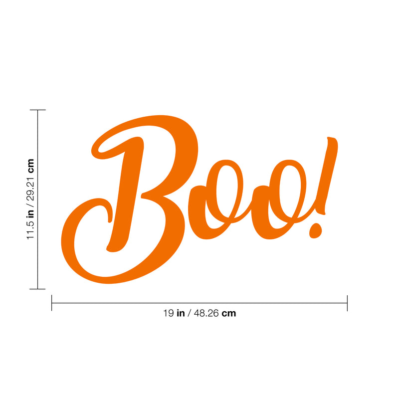 Vinyl Wall Art Decal - Boo - 11.5" x 19" - Fun Brush Lettering Halloween Seasonal Decoration Sticker - Teens Adults Indoor Outdoor Wall Door Window Living Room Office Decor (11.5" x 19"; Orange) 4