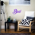 Vinyl Wall Art Decal - Boo - 11.5" x 19" - Fun Brush Lettering Halloween Seasonal Decoration Sticker - Teens Adults Indoor Outdoor Wall Door Window Living Room Office Decor (11.5" x 19"; Purple) 1