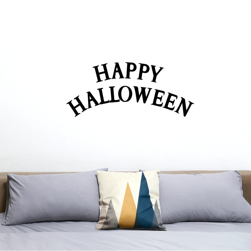 Vinyl Wall Art Decal - Happy Halloween - 19" x 40" - Fun Seasonal Greeting Letters Decoration Sticker - Kids Teens Adults Indoor Outdoor Wall Door Window Living Room Office Decor 2