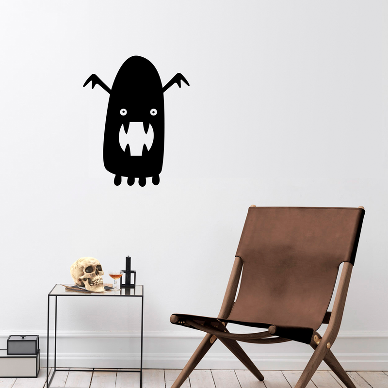 Vinyl Wall Art Decal - Halloween Monster - Cute Fun Halloween Seasonal Decoration Sticker - Kids Teens Adults Indoor Outdoor Wall Door Window Living Room Office Decor 2