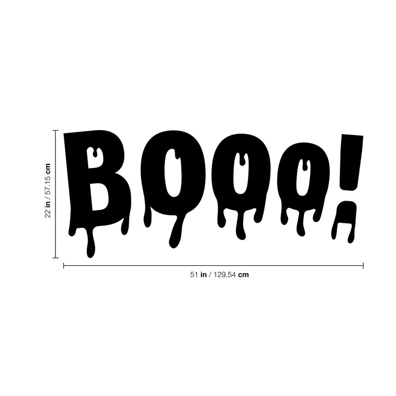 Vinyl Wall Art Decal - Booo - 22" x 51" - Fun Halloween Slimey Letters Seasonal Decoration Sticker - Kids Teens Adults Indoor Outdoor Wall Door Window Living Room Office Decor (22" x 51"; Black) 4