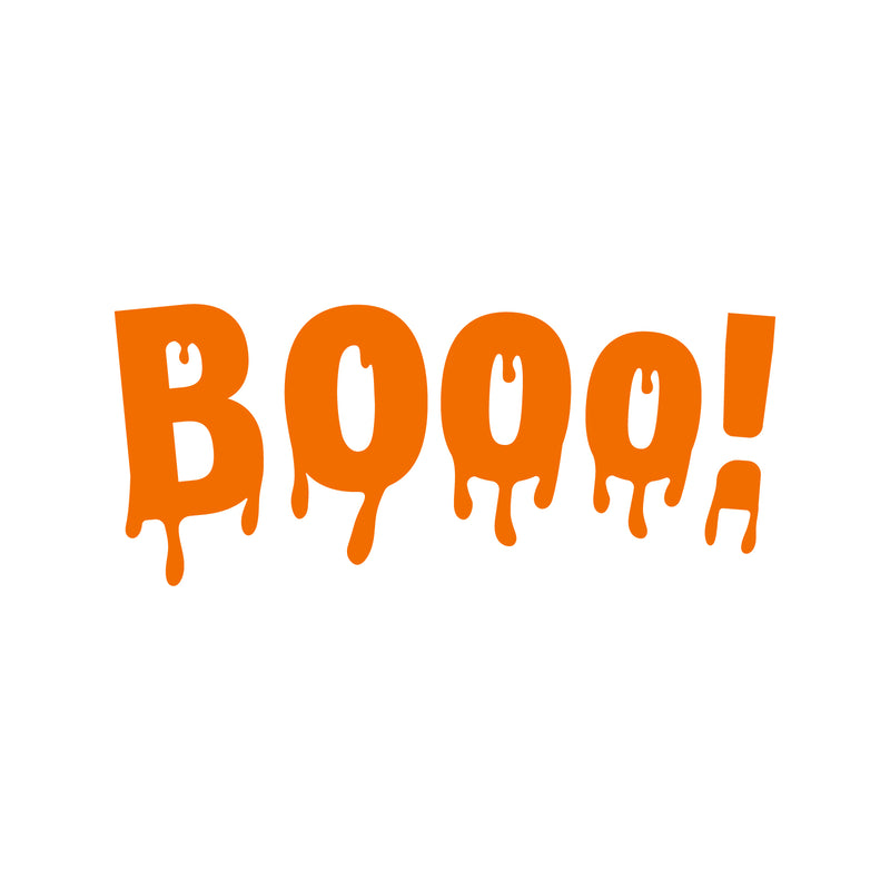 Vinyl Wall Art Decal - Booo - 22" x 51" - Fun Halloween Slimey Letters Seasonal Decoration Sticker - Kids Teens Adults Indoor Outdoor Wall Door Window Living Room Office Decor (22" x 51"; Orange) 2