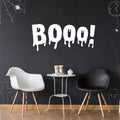 Vinyl Wall Art Decal - Booo - 22" x 51" - Fun Halloween Slimey Letters Seasonal Decoration Sticker - Kids Teens Adults Indoor Outdoor Wall Door Window Living Room Office Decor (22" x 51"; White) 1