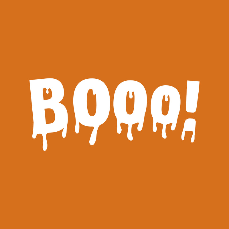 Vinyl Wall Art Decal - Booo - 22" x 51" - Fun Halloween Slimey Letters Seasonal Decoration Sticker - Kids Teens Adults Indoor Outdoor Wall Door Window Living Room Office Decor (22" x 51"; White) 5