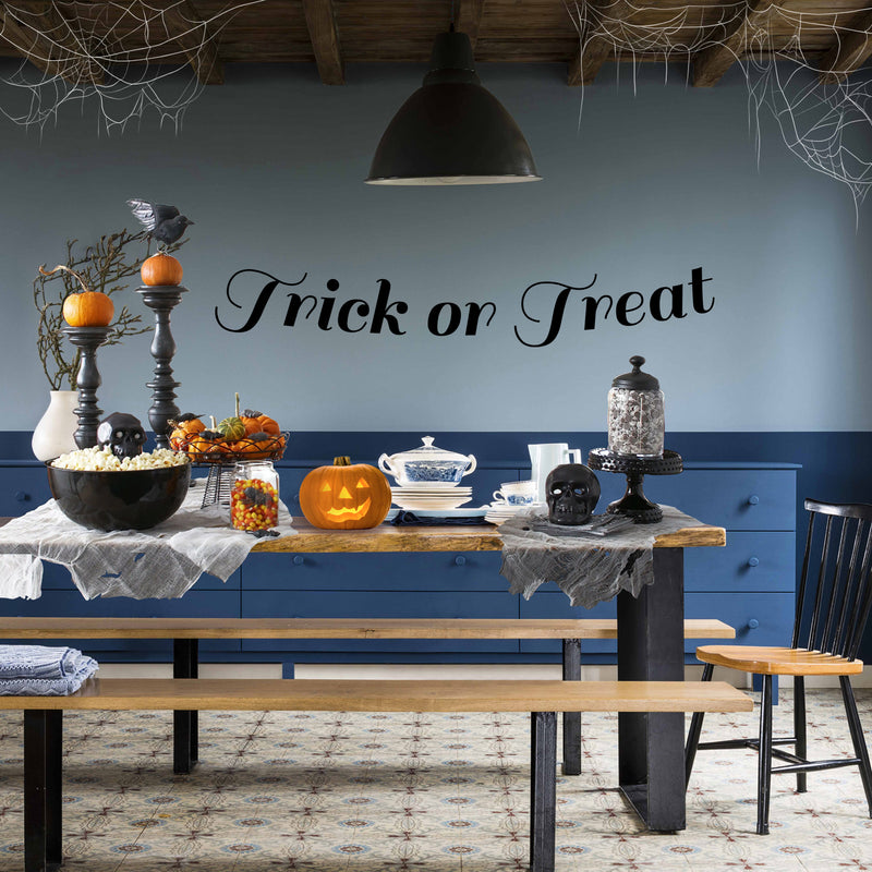 Vinyl Wall Art Decal - Trick Or Treat - Fun Spooky Halloween Seasonal Decoration Sticker - Kids Teens Adults Indoor Outdoor Wall Door Window Living Room Office Decor 3