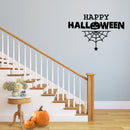 Vinyl Wall Art Decal - Happy Halloween with Spiderweb - Fun Halloween Season Decor Sticker - Kids Teens Adults Indoor Outdoor Wall Door Window Living Room Office Decor (15" x 23"; Black) 3