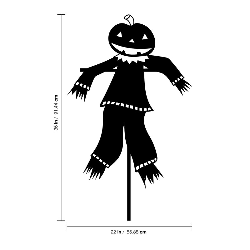 Vinyl Wall Art Decal - Pumpkin Head Scarecrow - 36" x 22" - Happy Halloween Season Decoration Sticker - Kids Teens Adults Indoor Outdoor Wall Door Window Living Room Office Decor 4