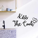 Vinyl Wall Art Decal - Kiss The Cook - Funny Adult Humor Cursive Lettering Quotes Home Bedroom Living Room Wall Decor - Witty Kitchen Dining Room Chef Decor Sticker 2