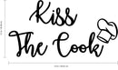 Vinyl Wall Art Decal - Kiss The Cook - 12" x 23" - Funny Adult Humor Cursive Lettering Quotes Home Bedroom Living Room Wall Decor - Witty Kitchen Dining Room Chef Decor Sticker 4