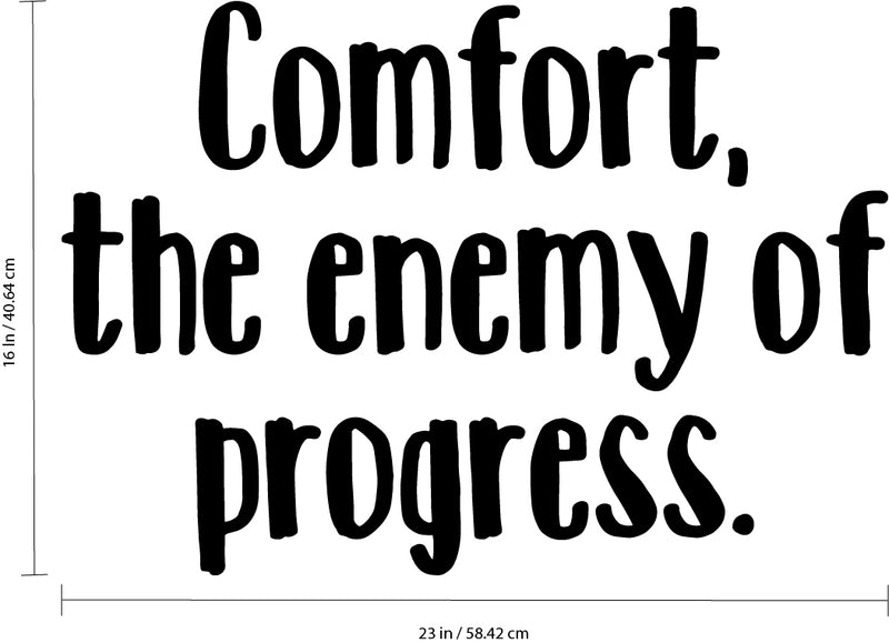 Vinyl Wall Art Decal - Comfort The Enemy Of Progress - Motivational Office Workplace Business Quote Sticker - Peel And Stick Wall Home Living Room Bedroom Decor 5