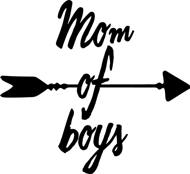 Vinyl Wall Art Decal - Mom of Boys - 21" x 23" - Sweet Family Quotes for Indoor Outdoor Wall Home Living Room Decor - Little Boy’s Nursery Playroom Bedroom Door Household Stickers 1